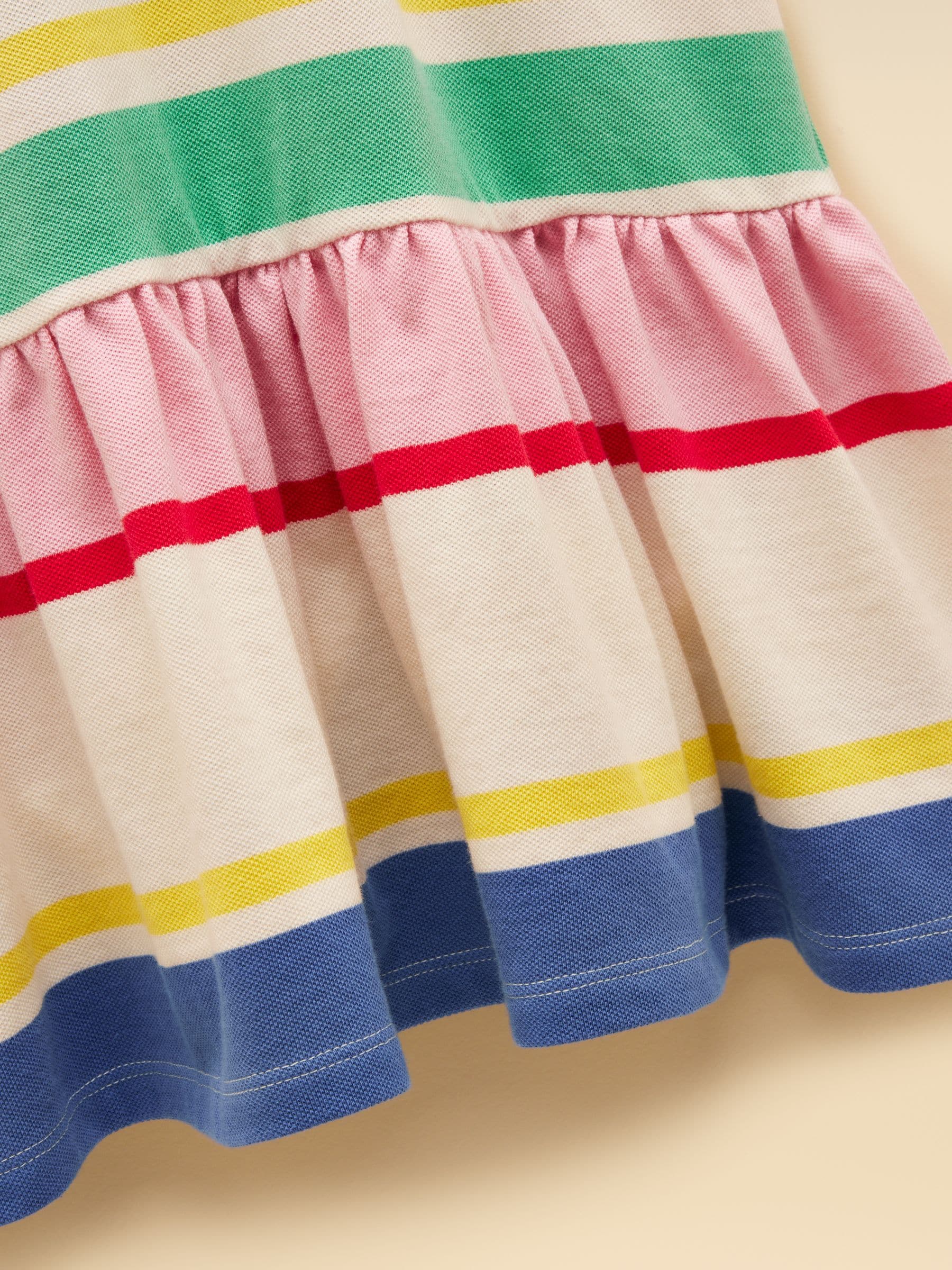 Joules Girls' Orla Multi Striped Short Sleeve Polo Shirt Dress image 6
