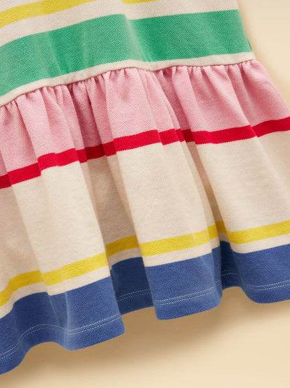Joules Girls' Orla Multi Striped Short Sleeve Polo Shirt Dress image 6