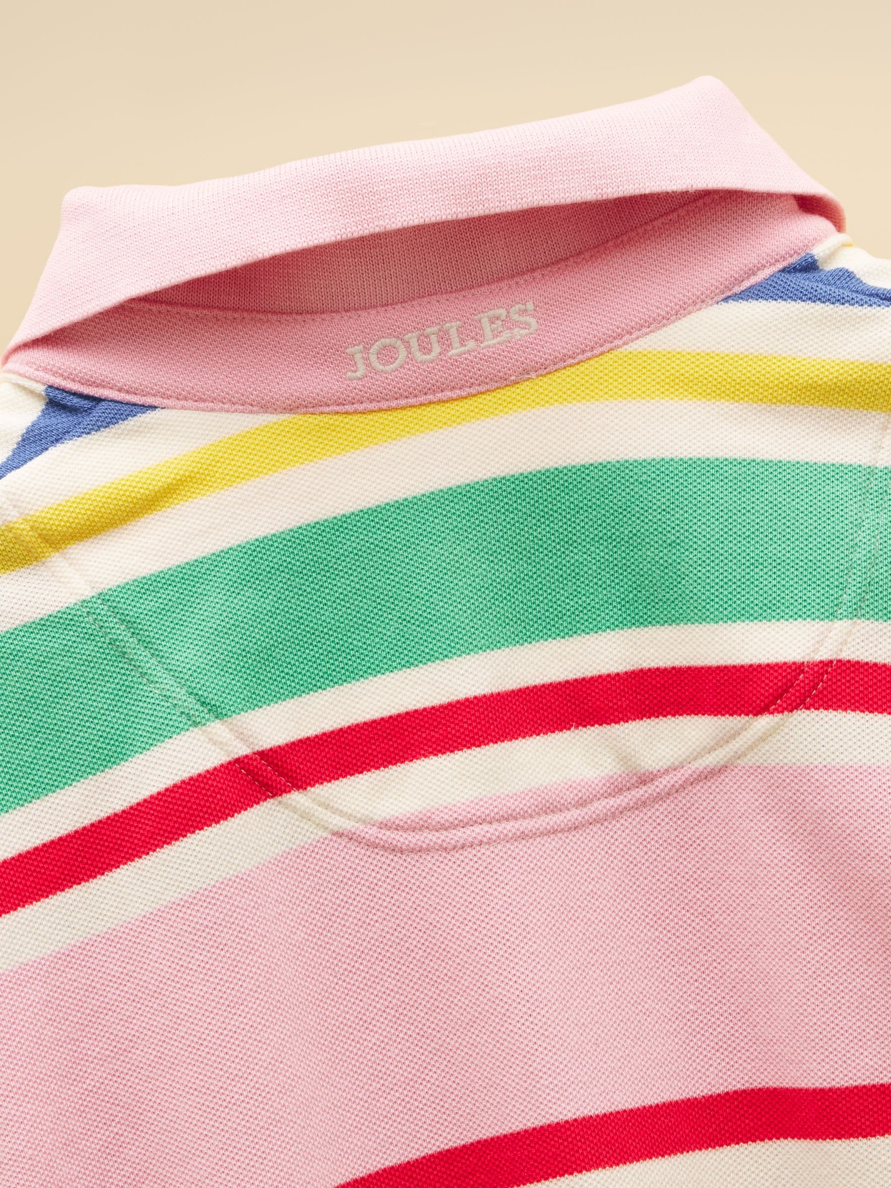 Joules Girls' Orla Multi Striped Short Sleeve Polo Shirt Dress image 7