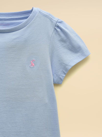 Joules Girls' Let's Go Blue Cotton Short Sleeve T-Shirt image 3