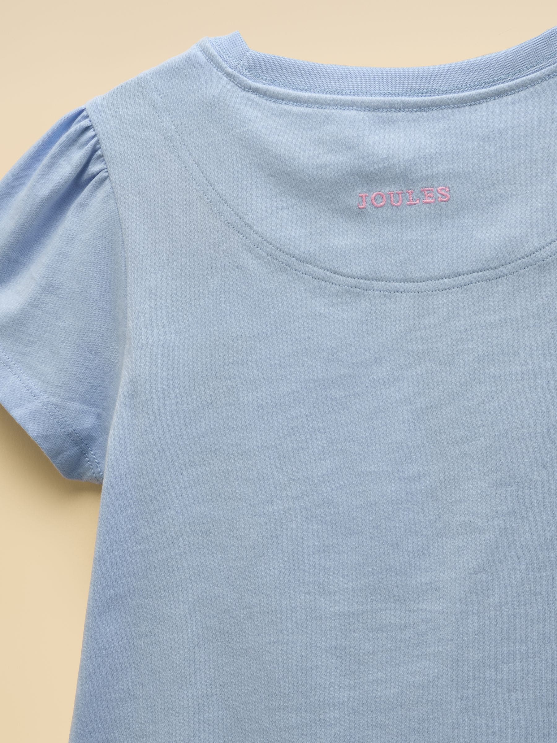 Joules Girls' Let's Go Blue Cotton Short Sleeve T-Shirt image 4