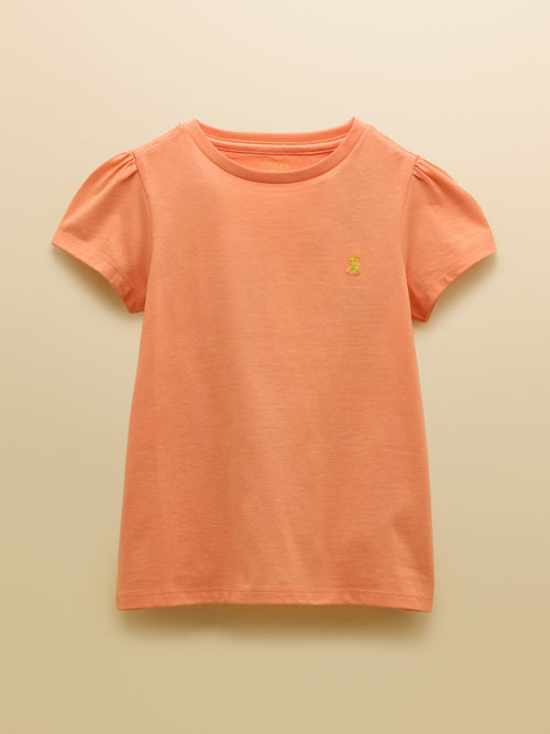 Joules Girls' Let's Go Orange Cotton Short Sleeve T-Shirt image 1