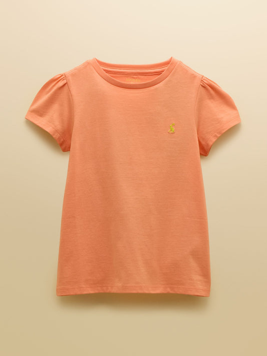 Joules Girls' Let's Go Orange Cotton Short Sleeve T-Shirt image 1