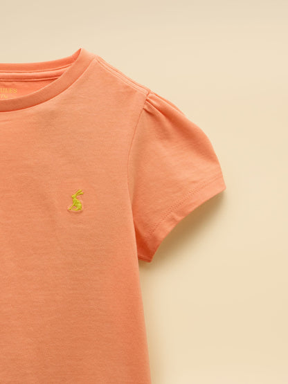 Joules Girls' Let's Go Orange Cotton Short Sleeve T-Shirt image 3