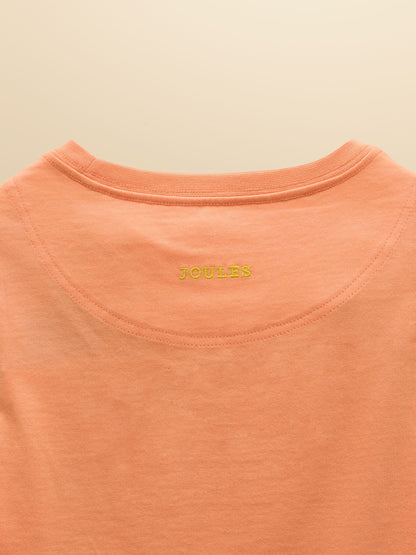 Joules Girls' Let's Go Orange Cotton Short Sleeve T-Shirt image 4