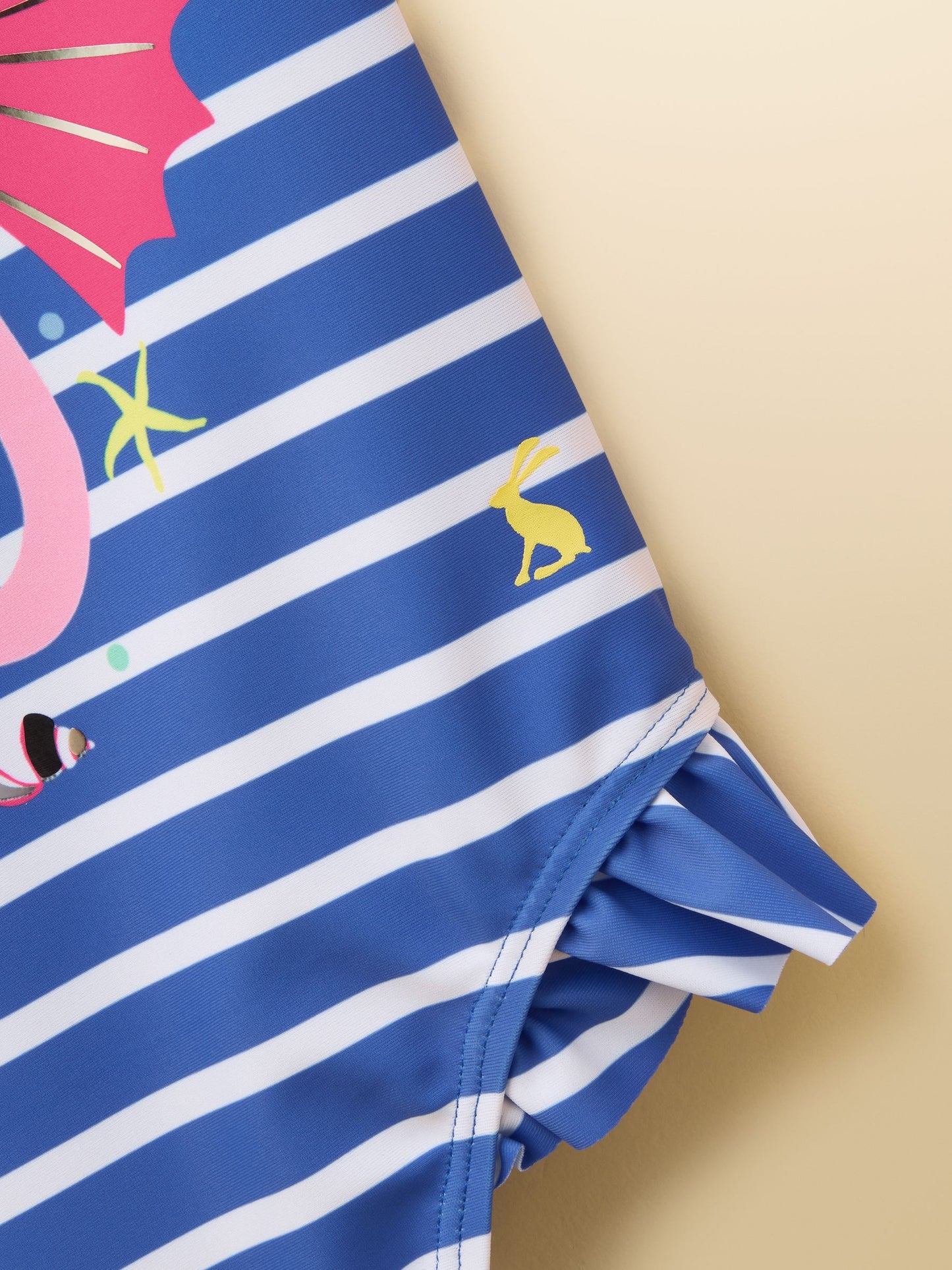 Joules Girls' Splash Blue Seahorse Swimming Costume image 3