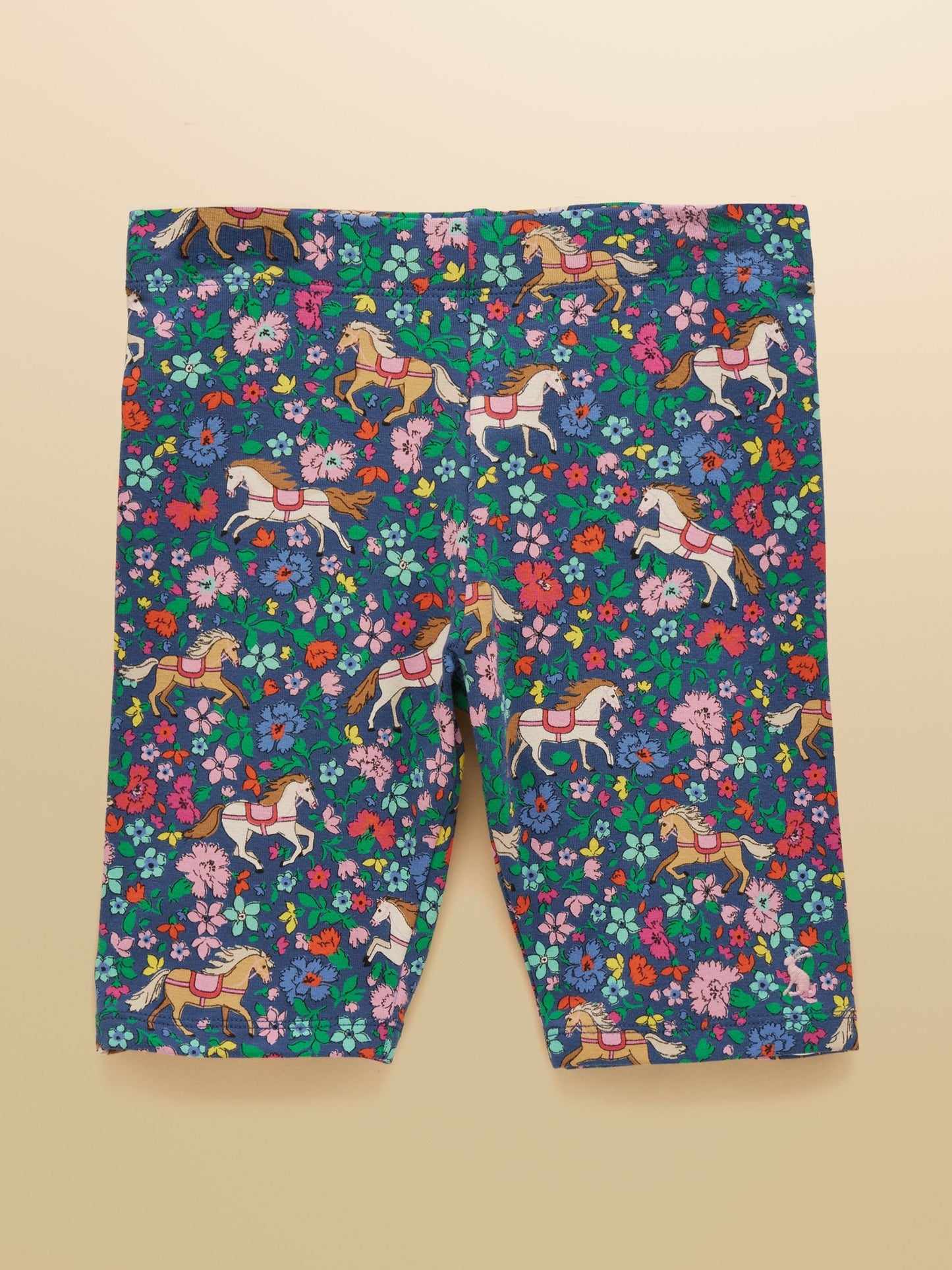 Joules Girls' Cartwheel Navy Horse & Pink Cycling Shorts 2 Pack image 5