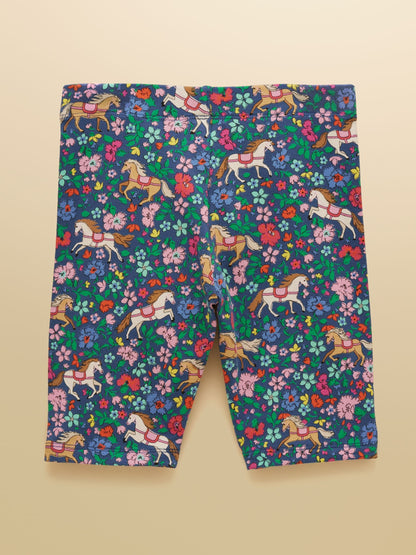 Joules Girls' Cartwheel Navy Horse & Pink Cycling Shorts 2 Pack image 6