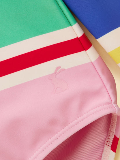 Joules Girls' Multi Striped Long Sleeve Sunsafe Swimsuit image 4