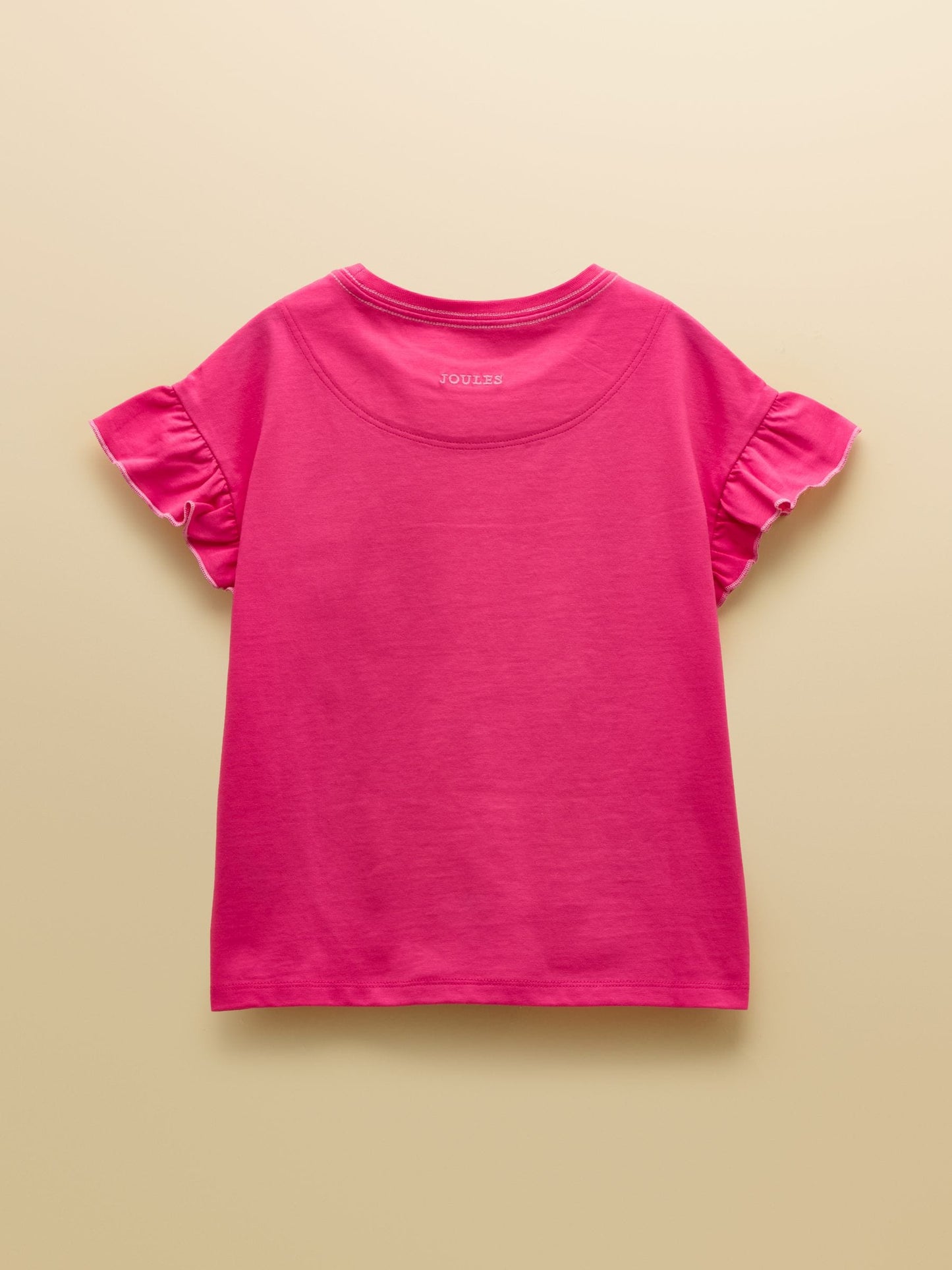 Dsiney Kidz - Joules Girls' Waverley Pink Embroidered Fruit Frill Sleeve T-Shirt image 3