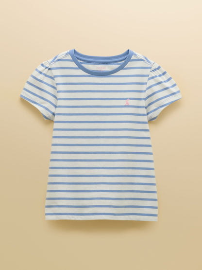Joules Girls' Let's Go Pink/Blue/Turquoise Short Sleeve T Shirts 3 Pack image 3