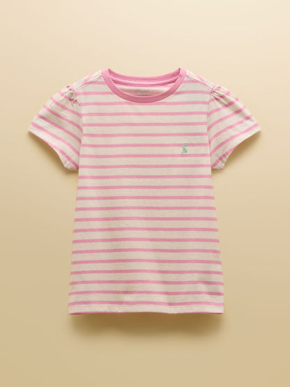 Joules Girls' Let's Go Pink/Orange/Yellow Short Sleeve T Shirts 3 Pack image 2