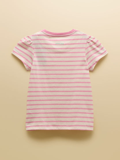 Joules Girls' Let's Go Pink/Orange/Yellow Short Sleeve T Shirts 3 Pack image 5