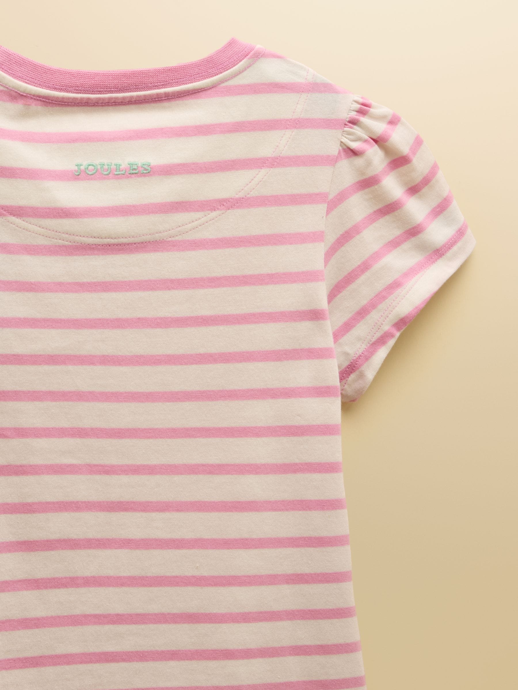 Joules Girls' Let's Go Pink/Orange/Yellow Short Sleeve T Shirts 3 Pack image 7