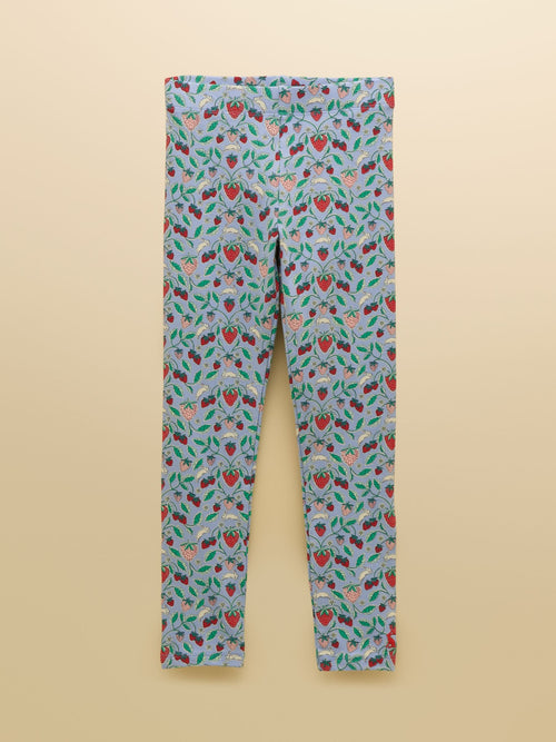 Joules Girls' Deedee Blue Strawberry Jersey Leggings image 1