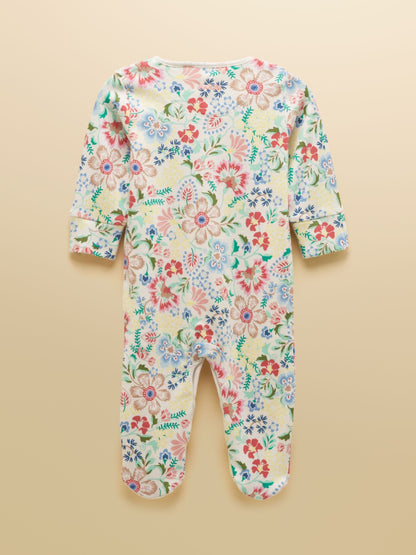Joules Razamataz Multi Floral Cotton Babygrow image 2