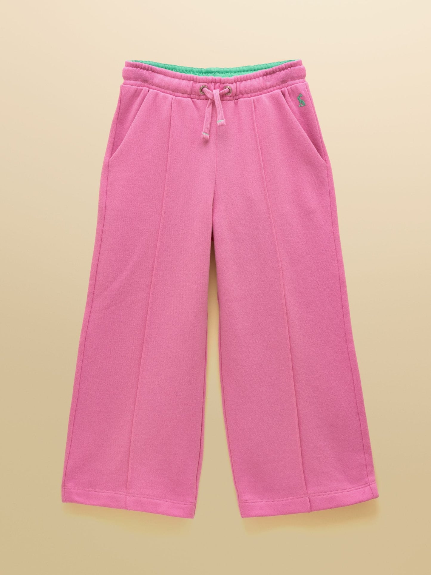 Joules Girls' Pink Cotton Wide Leg Joggers image 1