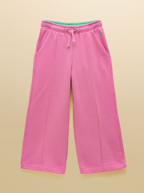 Joules Girls' Pink Cotton Wide Leg Joggers image 1