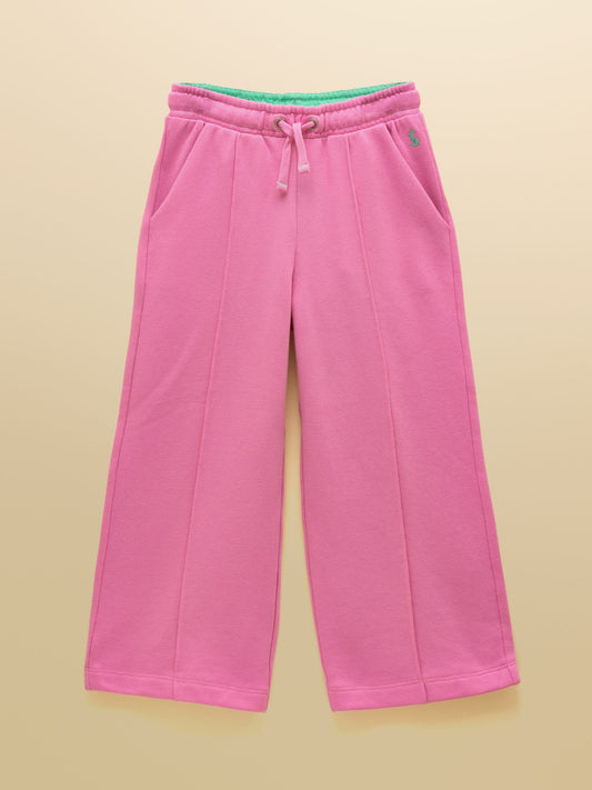 Joules Girls' Pink Cotton Wide Leg Joggers image 1