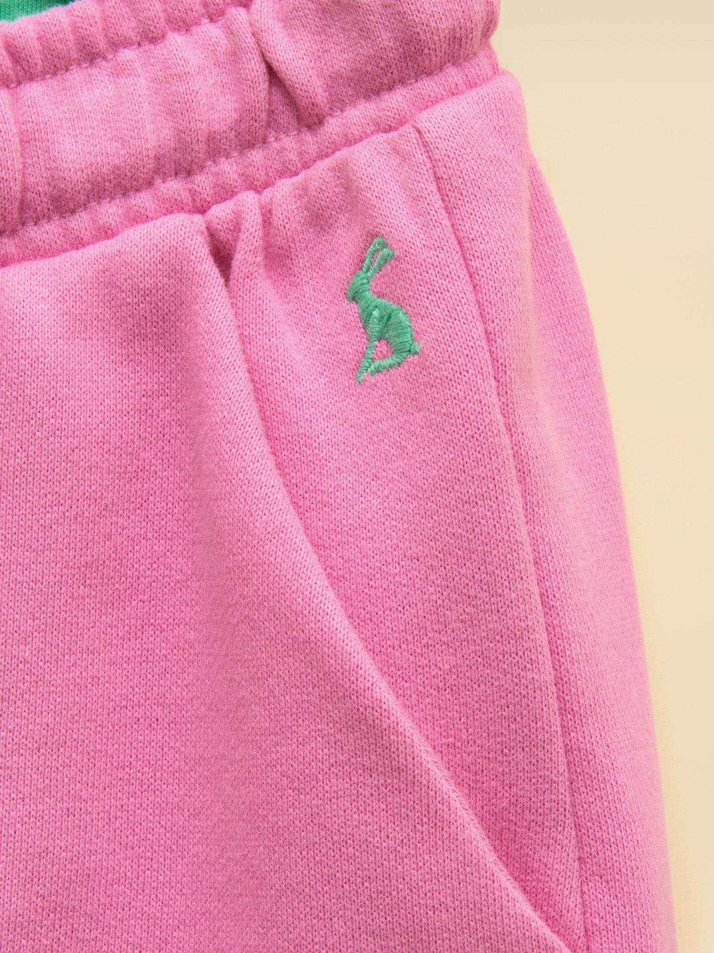 Joules Girls' Pink Cotton Wide Leg Joggers image 4