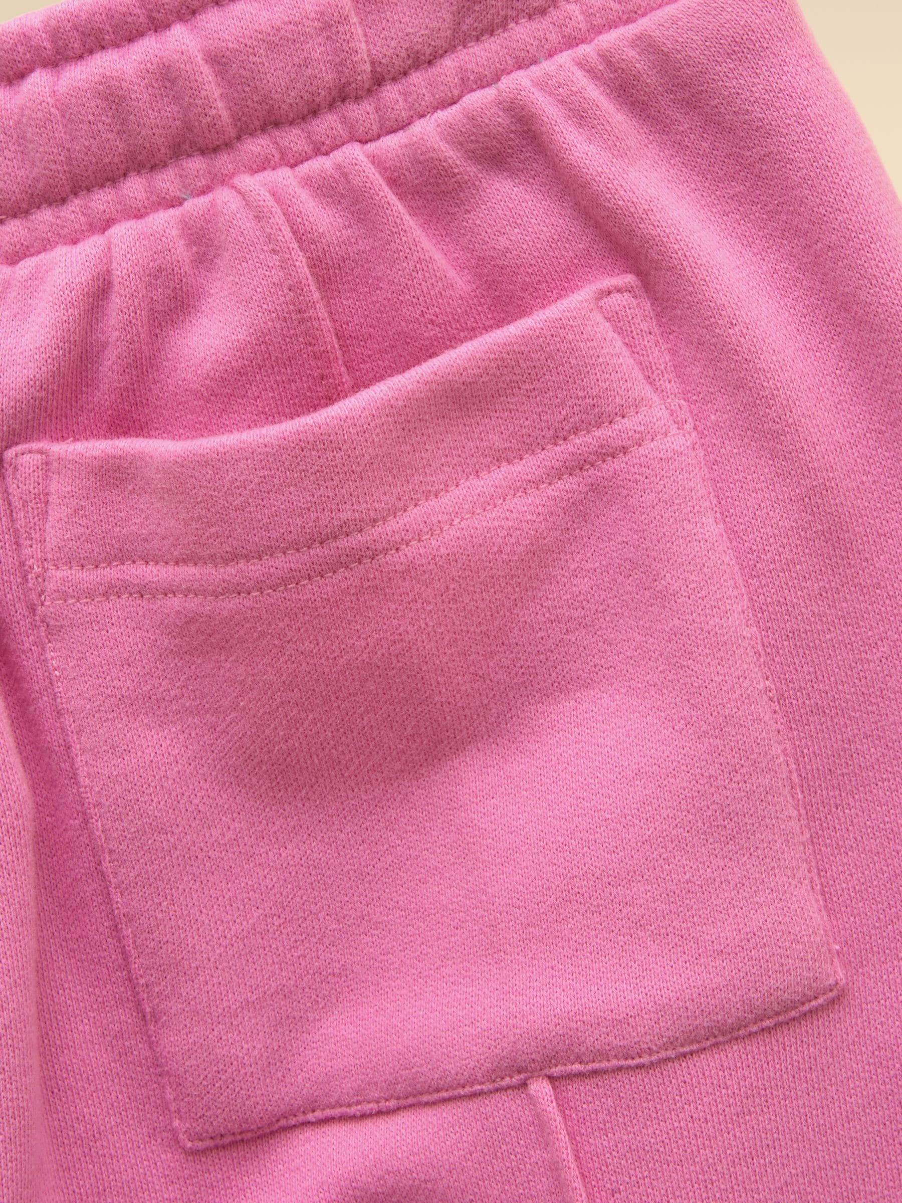 Joules Girls' Pink Cotton Wide Leg Joggers image 5