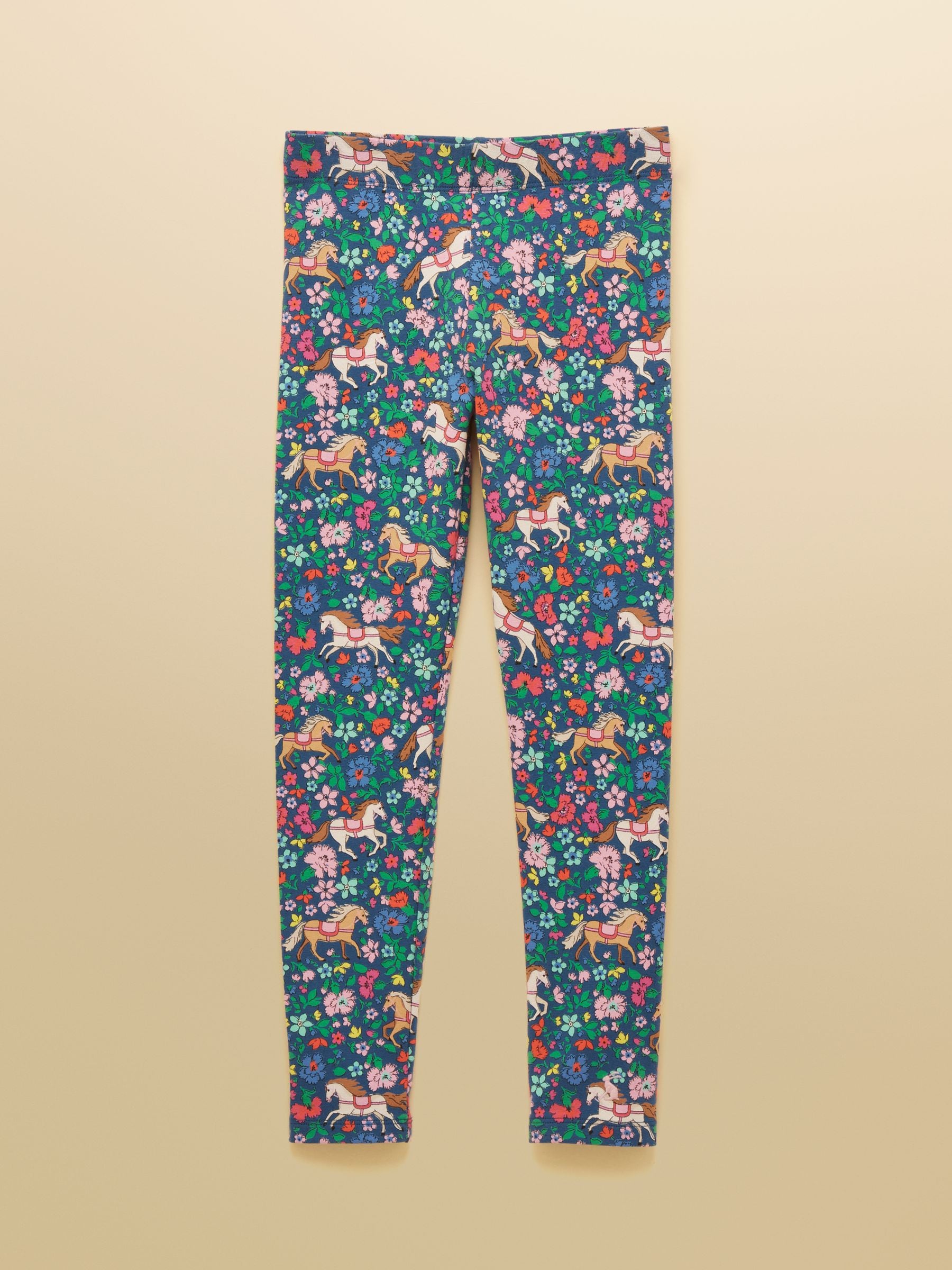Joules Girls' Deedee Navy Horse & Pink Multipack Leggings (2 Pack) image 2