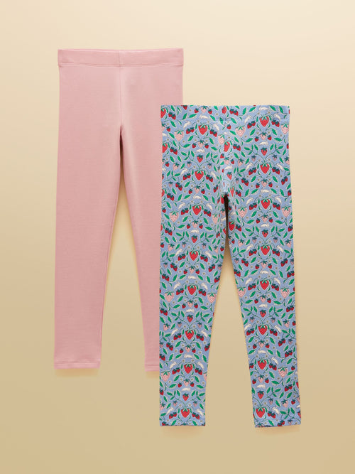 Joules Girls' Deedee Blue & Pink Multipack Leggings (2 Pack) image 1