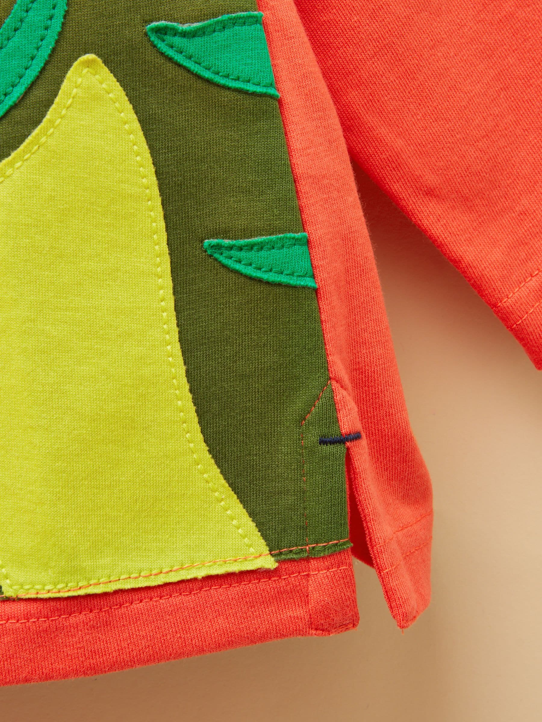 Joules Boys' Finlay Orange Long Sleeve Applique Graphic T-Shirt image 4