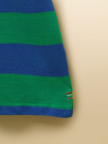 Dsiney Kidz - Joules Boys' Woody Green & Blue Striped Cotton Polo Shirt image 4