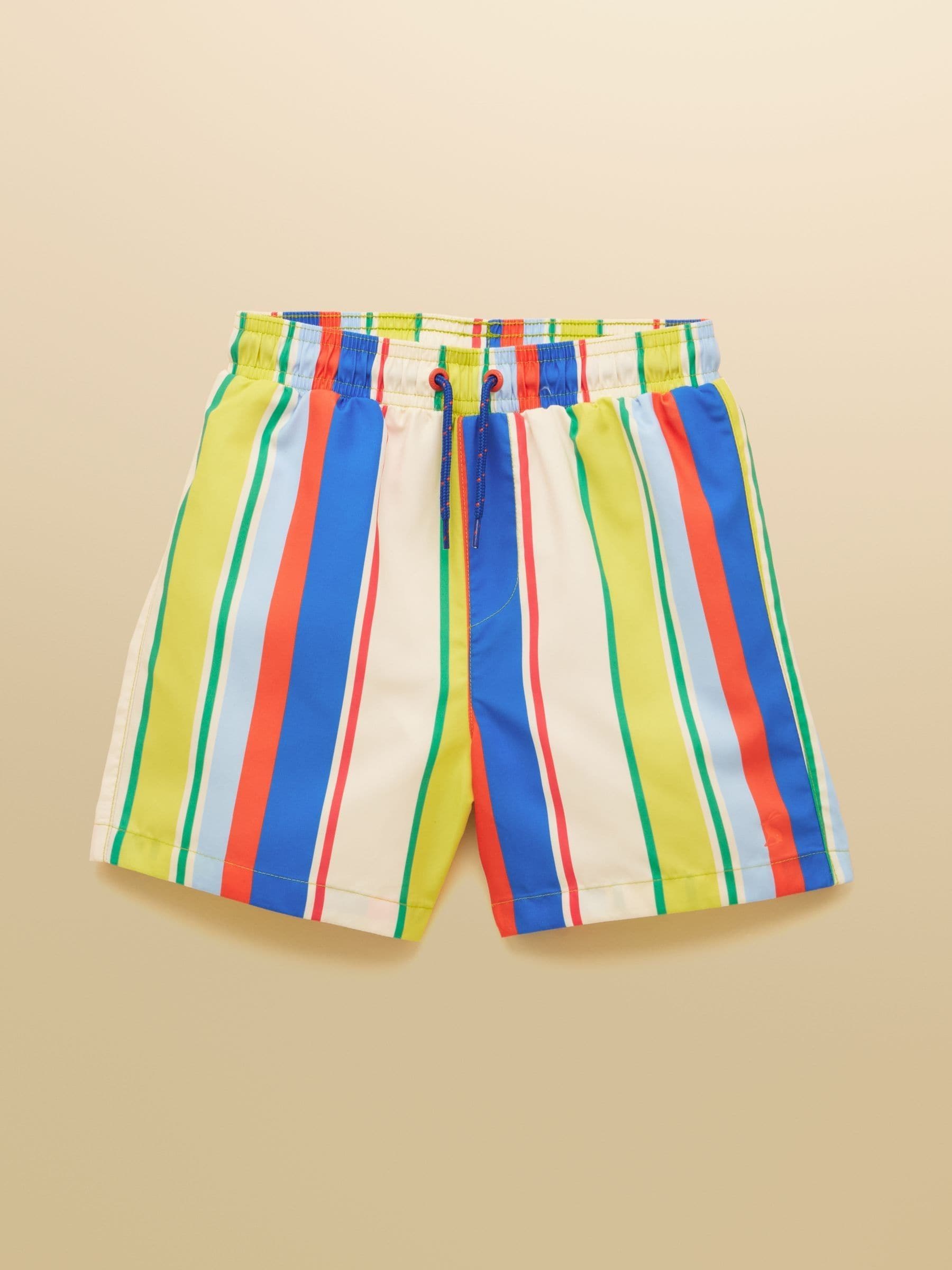 Joules Boys' Ocean Multi Striped Printed Swim Shorts image 3