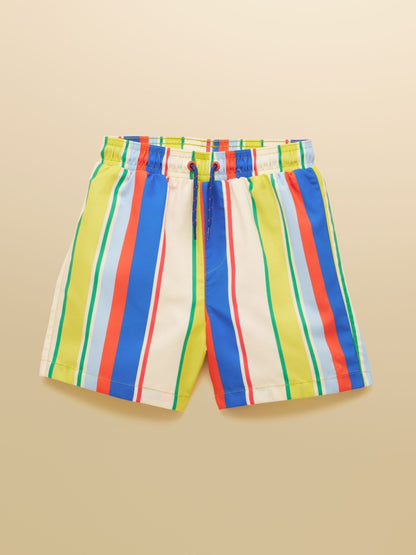 Joules Boys' Ocean Multi Striped Printed Swim Shorts image 3