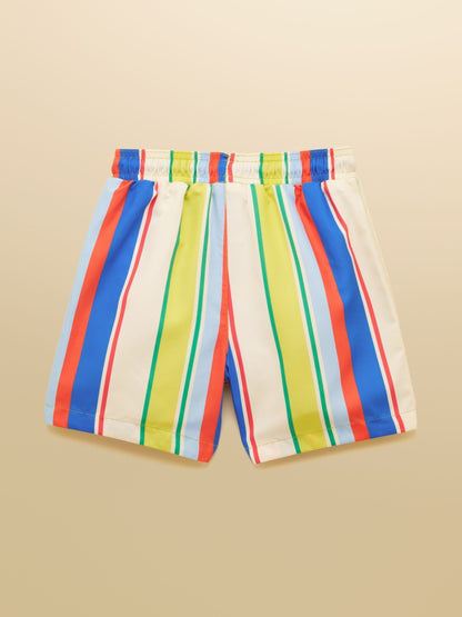 Joules Boys' Ocean Multi Striped Printed Swim Shorts image 4