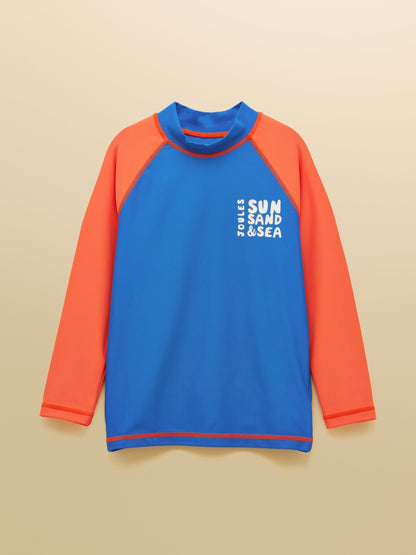Joules Boys' Wave Blue & Orange Sunsafe Swim Vest image 3