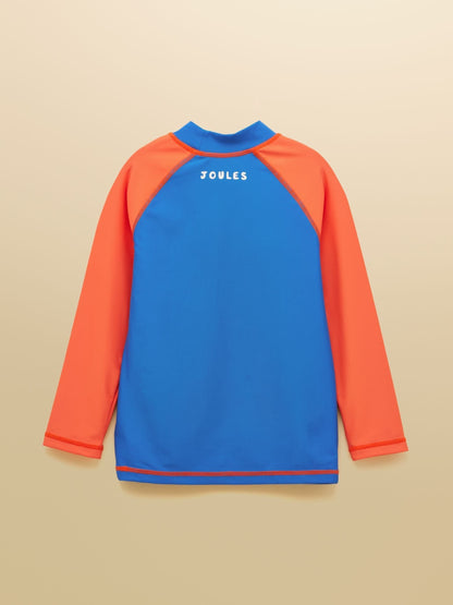 Joules Boys' Wave Blue & Orange Sunsafe Swim Vest image 4