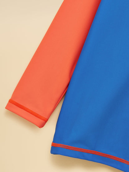 Joules Boys' Wave Blue & Orange Sunsafe Swim Vest image 6