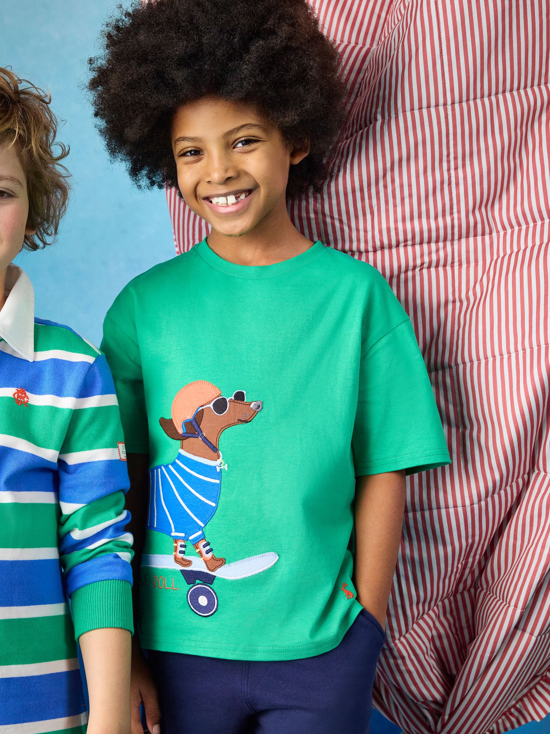 Joules Boys' Archie Green Dog Applique Graphic T-Shirt image 2