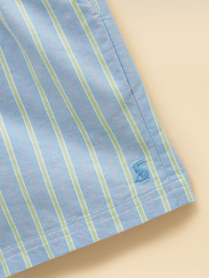 Dsiney Kidz - Joules Boys' Hadley Blue Striped Cotton Woven Shorts image 3