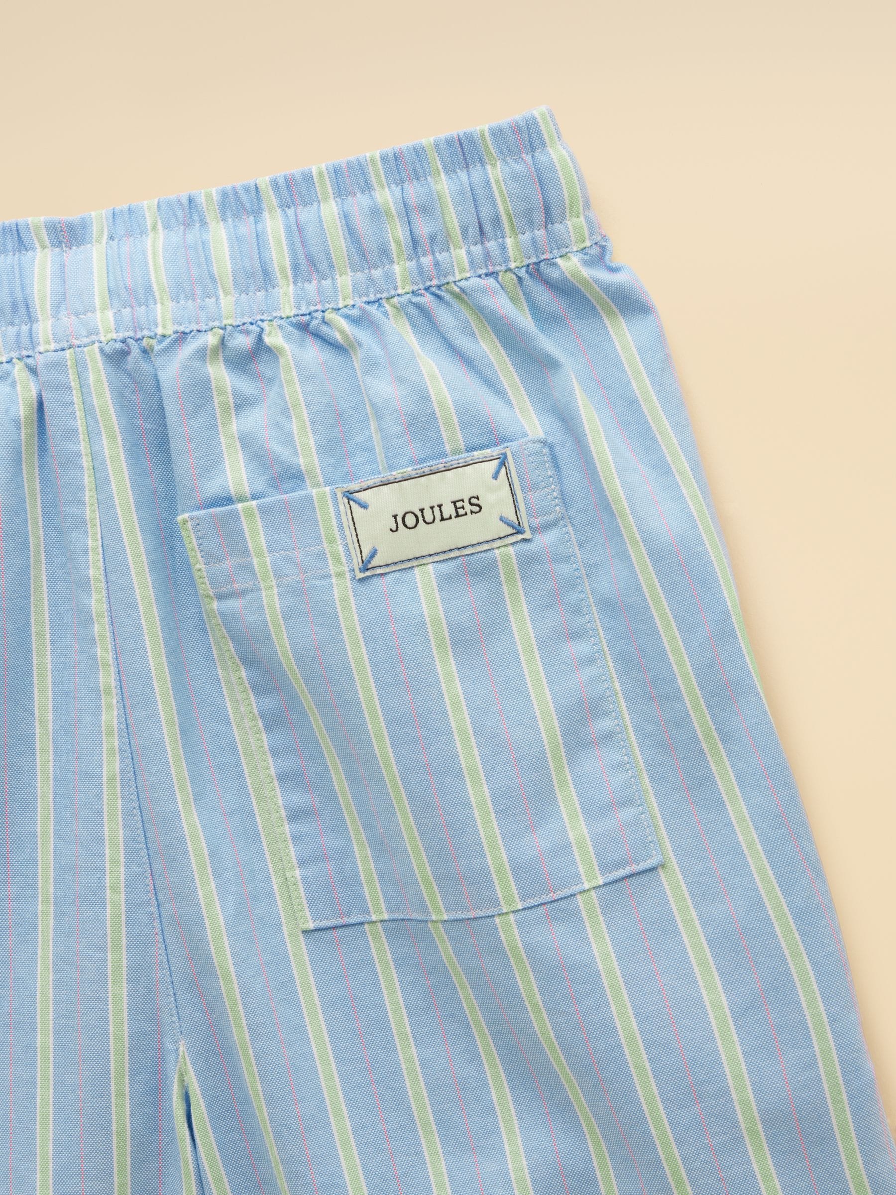 Dsiney Kidz - Joules Boys' Hadley Blue Striped Cotton Woven Shorts image 4