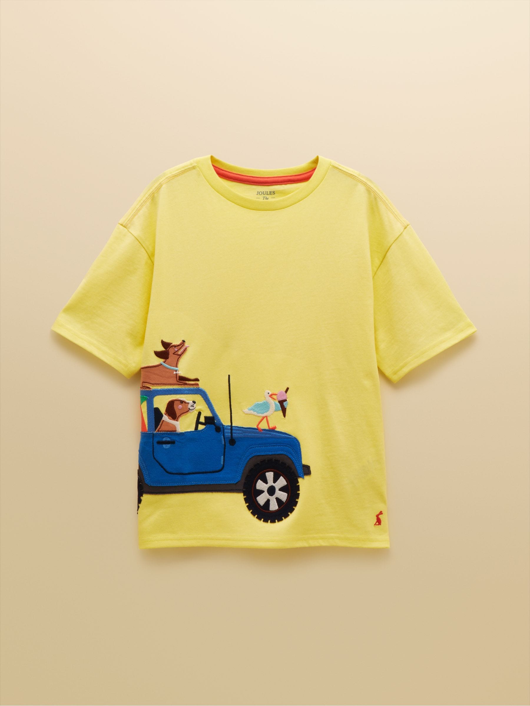 Joules Boys' Archie Yellow Applique Graphic T-Shirt image 3