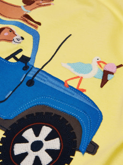 Joules Boys' Archie Yellow Applique Graphic T-Shirt image 5