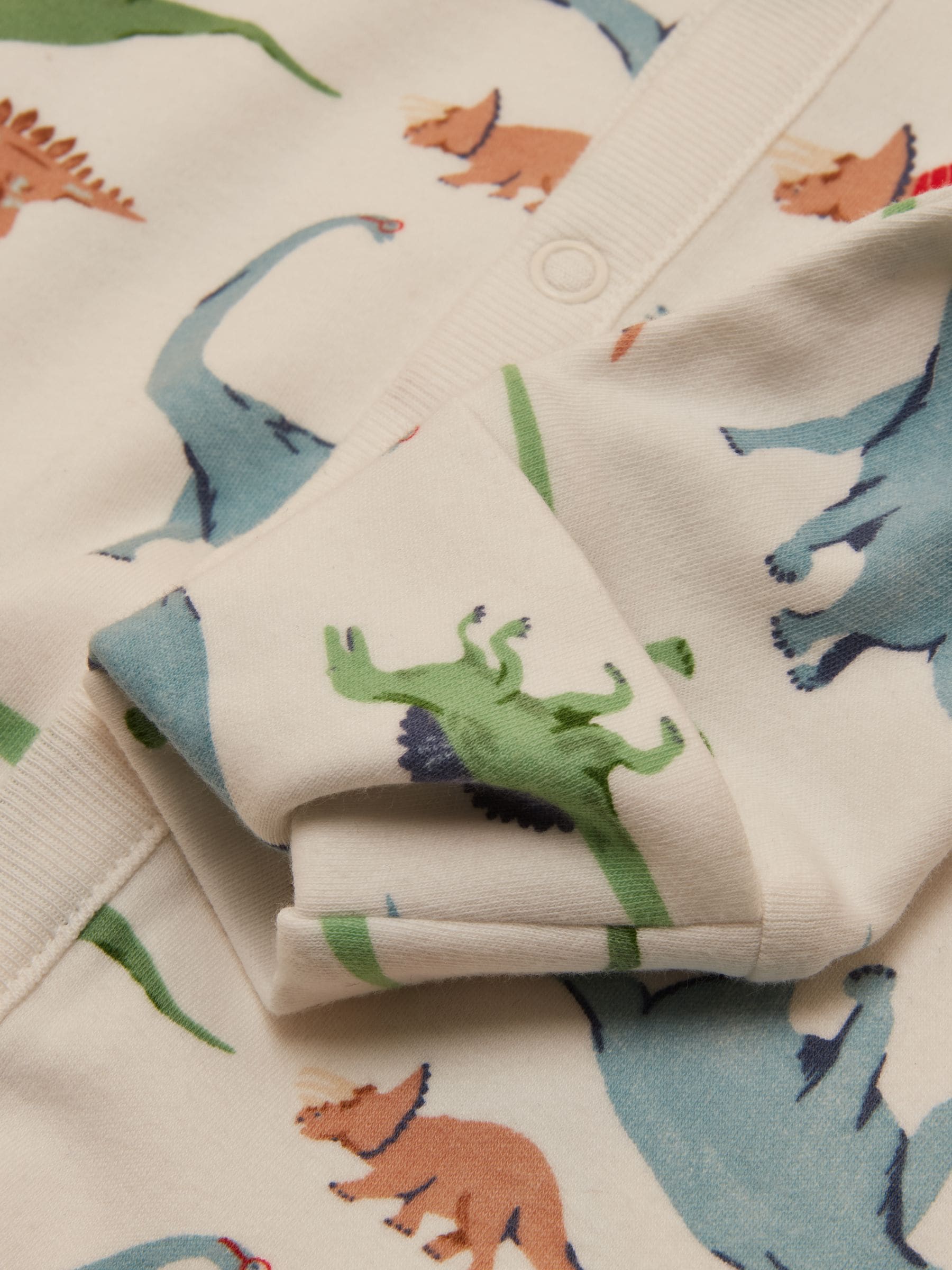 Joules Razamataz Cream Dino Cotton Babygrow image 4