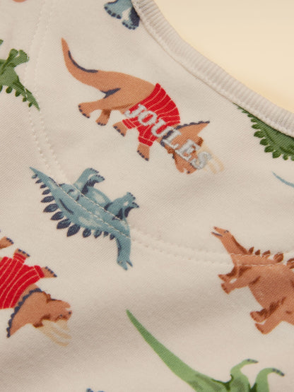 Joules Razamataz Cream Dino Cotton Babygrow image 5