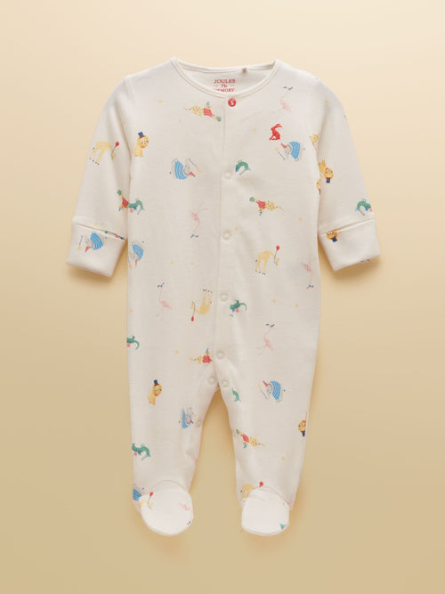 Joules Razamataz Cream Animals Cotton Babygrow image 1