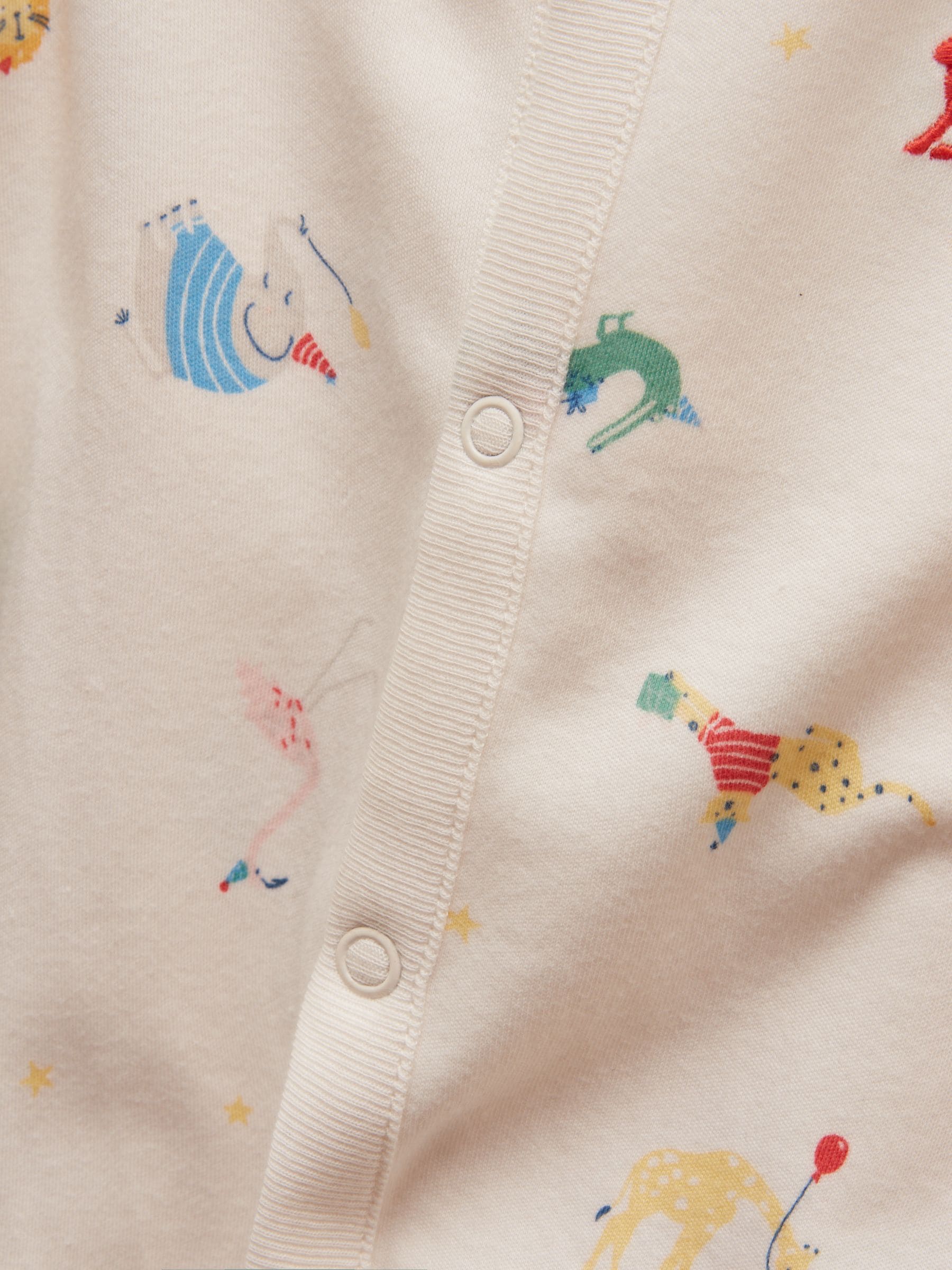 Joules Razamataz Cream Animals Cotton Babygrow image 4