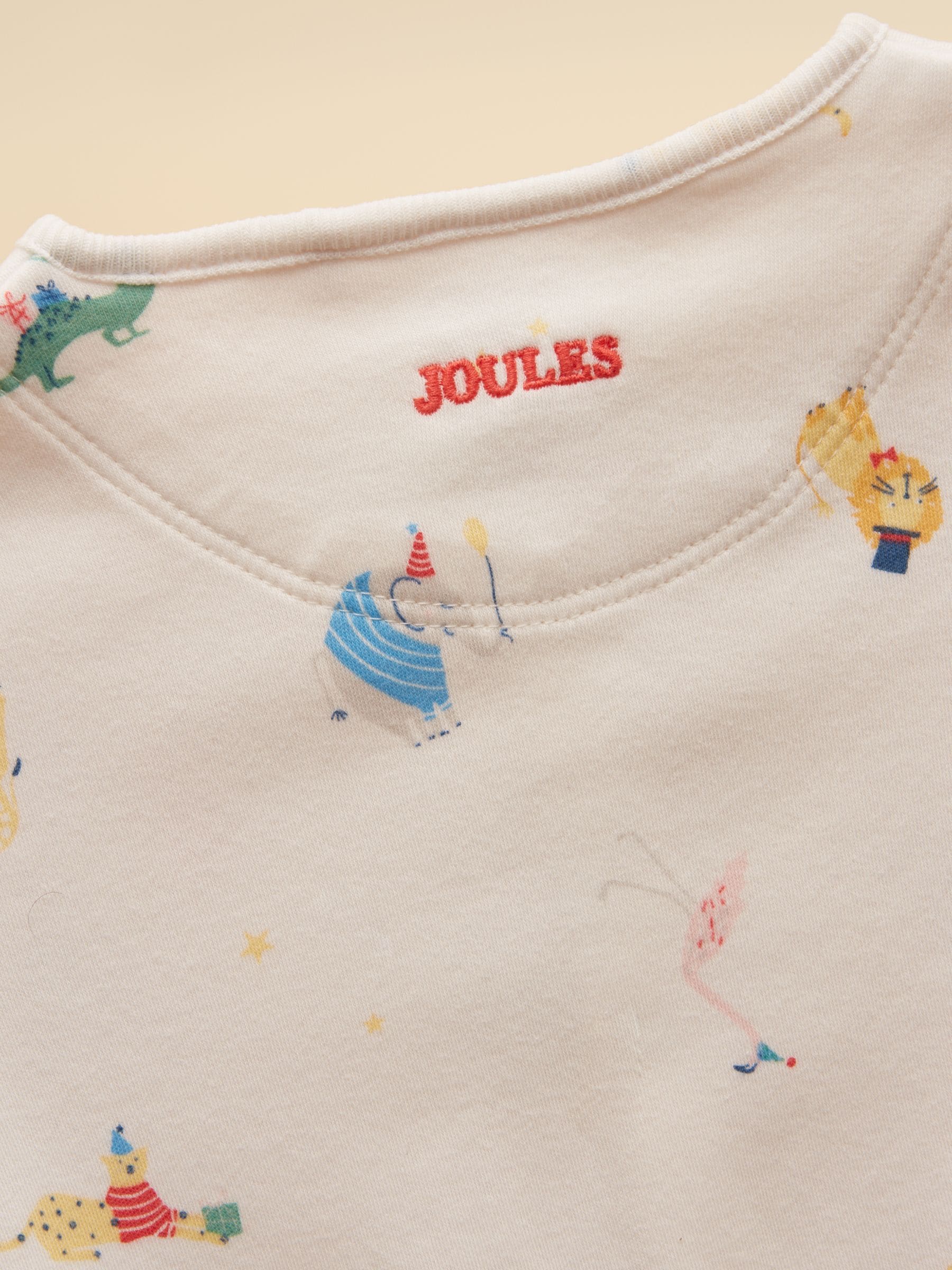 Joules Razamataz Cream Animals Cotton Babygrow image 5