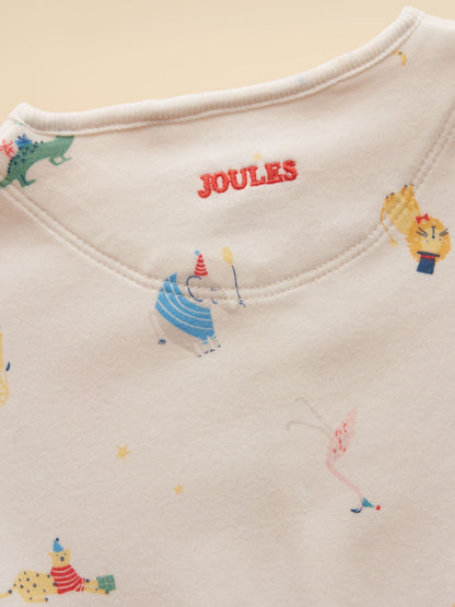 Joules Razamataz Cream Animals Cotton Babygrow image 5