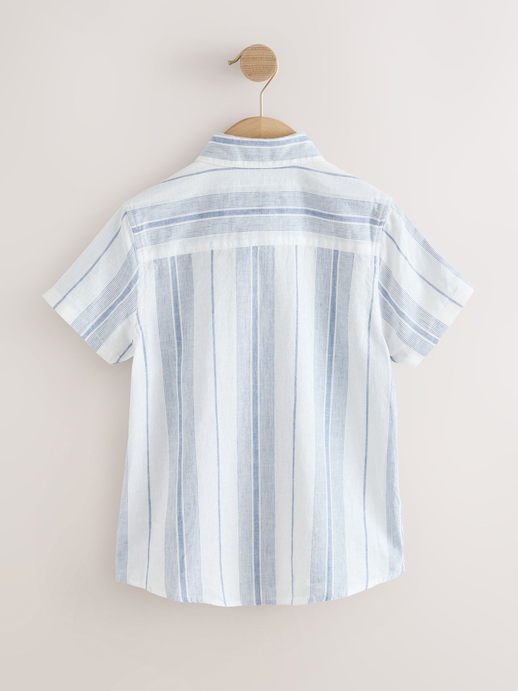 Dsiney Kidz - White Stripe Short Sleeve Linen Blend Shirt (3-16yrs) image 6