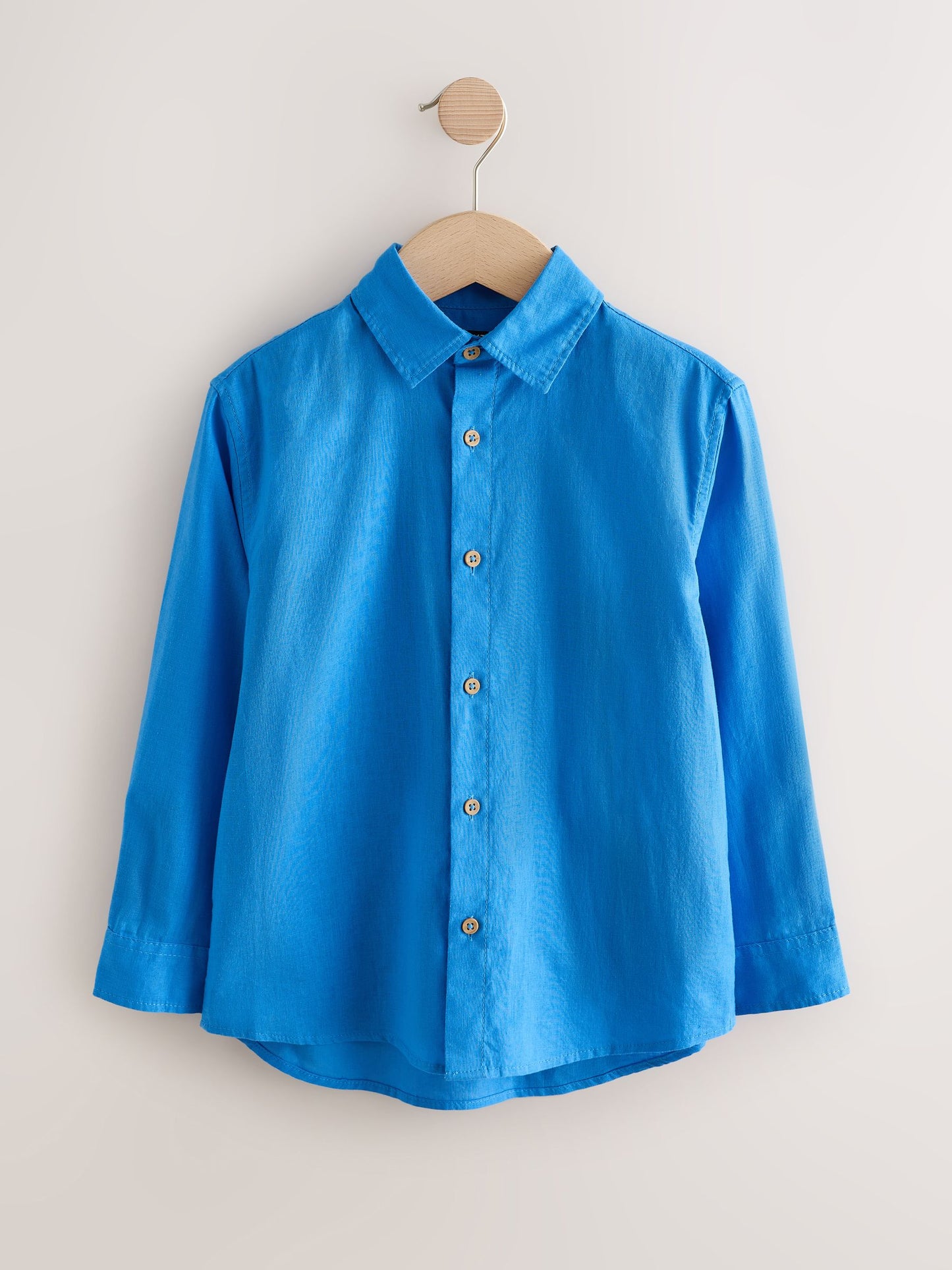 Dsiney Kidz - Bright Blue Long Sleeve Relaxed Linen Blend Shirt (3-16yrs) image 4