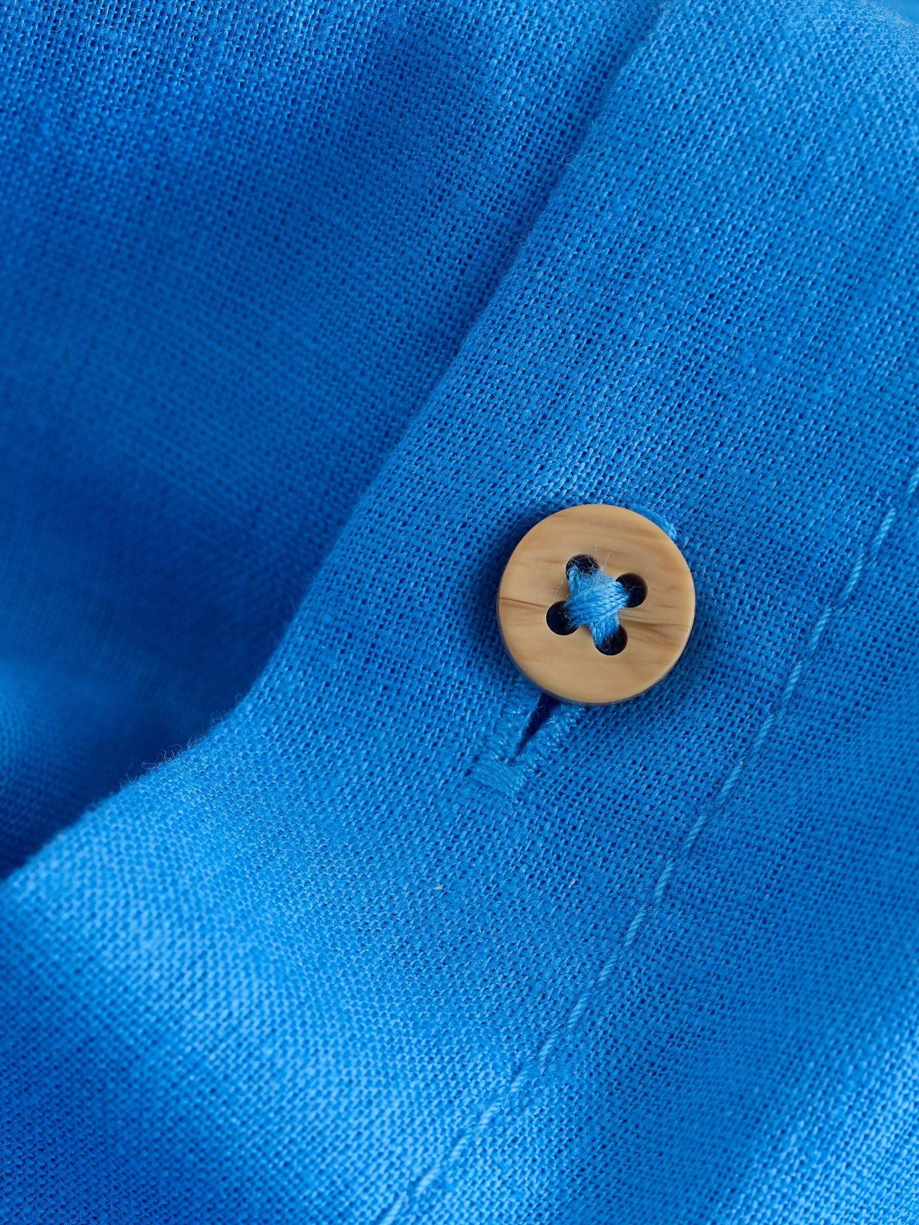 Dsiney Kidz - Bright Blue Long Sleeve Relaxed Linen Blend Shirt (3-16yrs) image 6