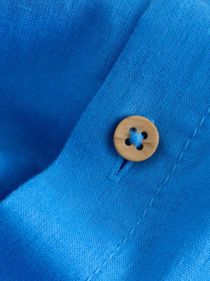 Dsiney Kidz - Bright Blue Long Sleeve Relaxed Linen Blend Shirt (3-16yrs) image 6